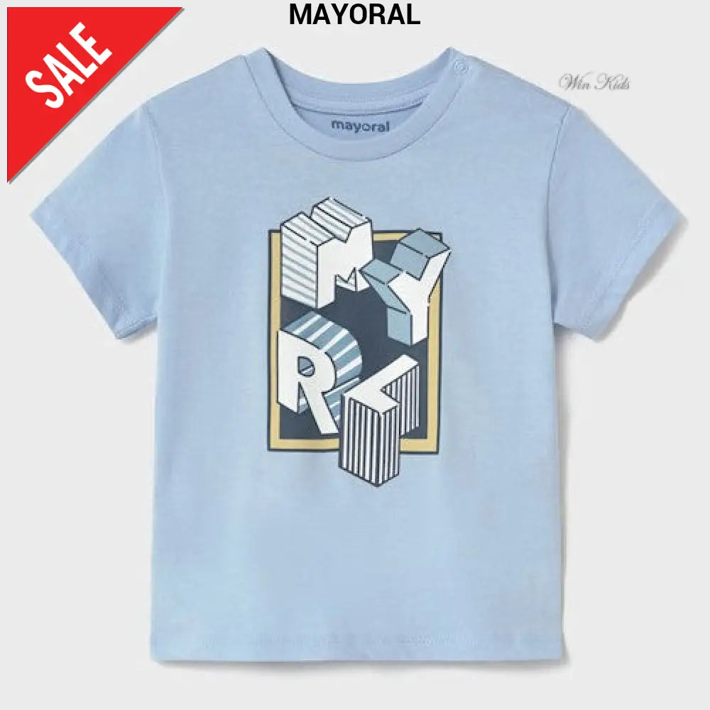 T-shirt MAYORAL azzurra con logo 6 mesi - 4 anni T-shirt