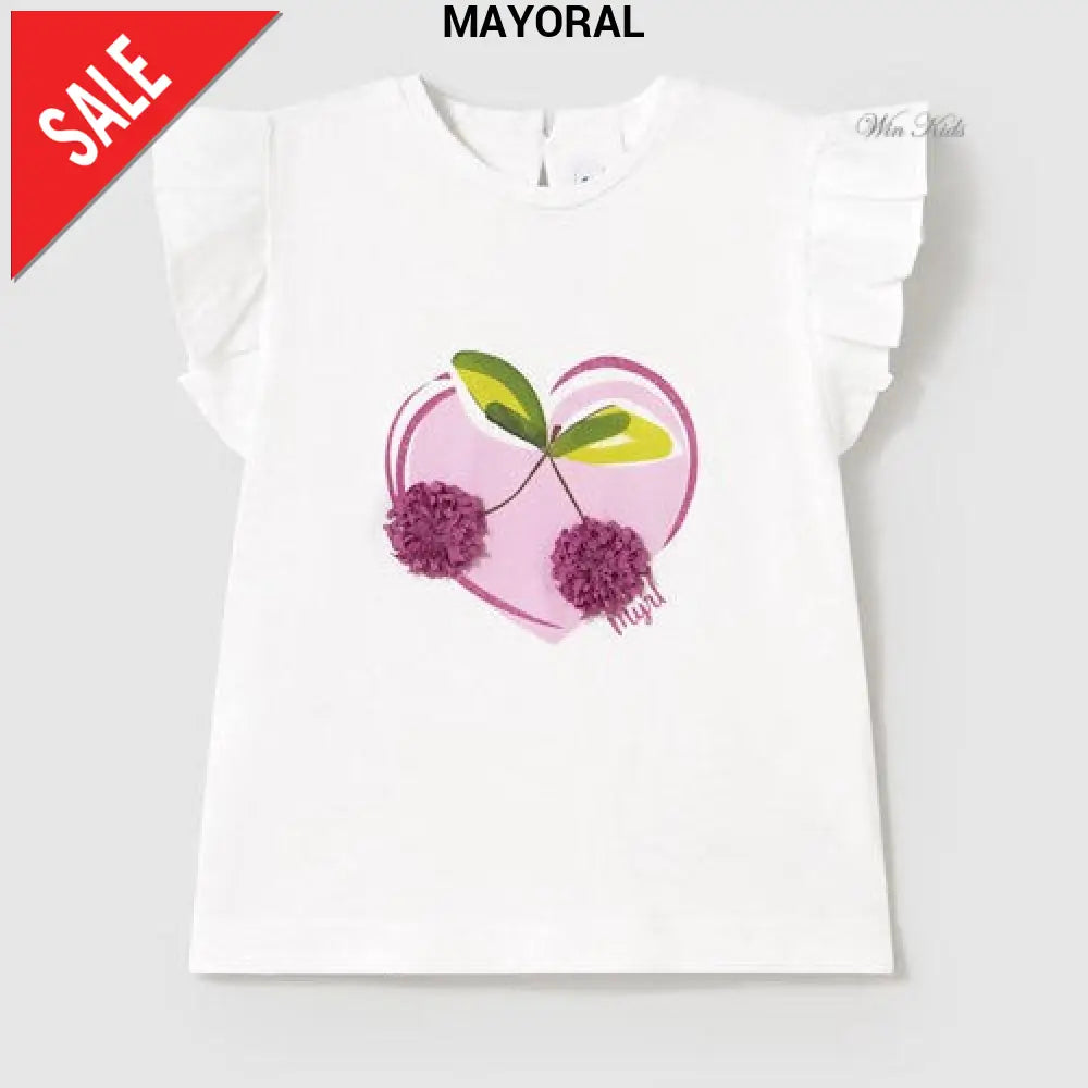 T-shirt MAYORAL con ciliegie cuore rosa 6 mesi - 4 anni T-shirt