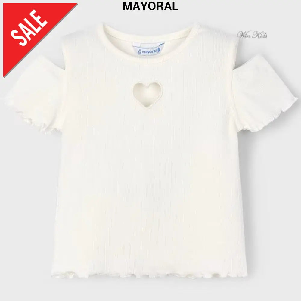 T-shirt MAYORAL con cuoricino panna 2 anni - 10 anni T-shirt
