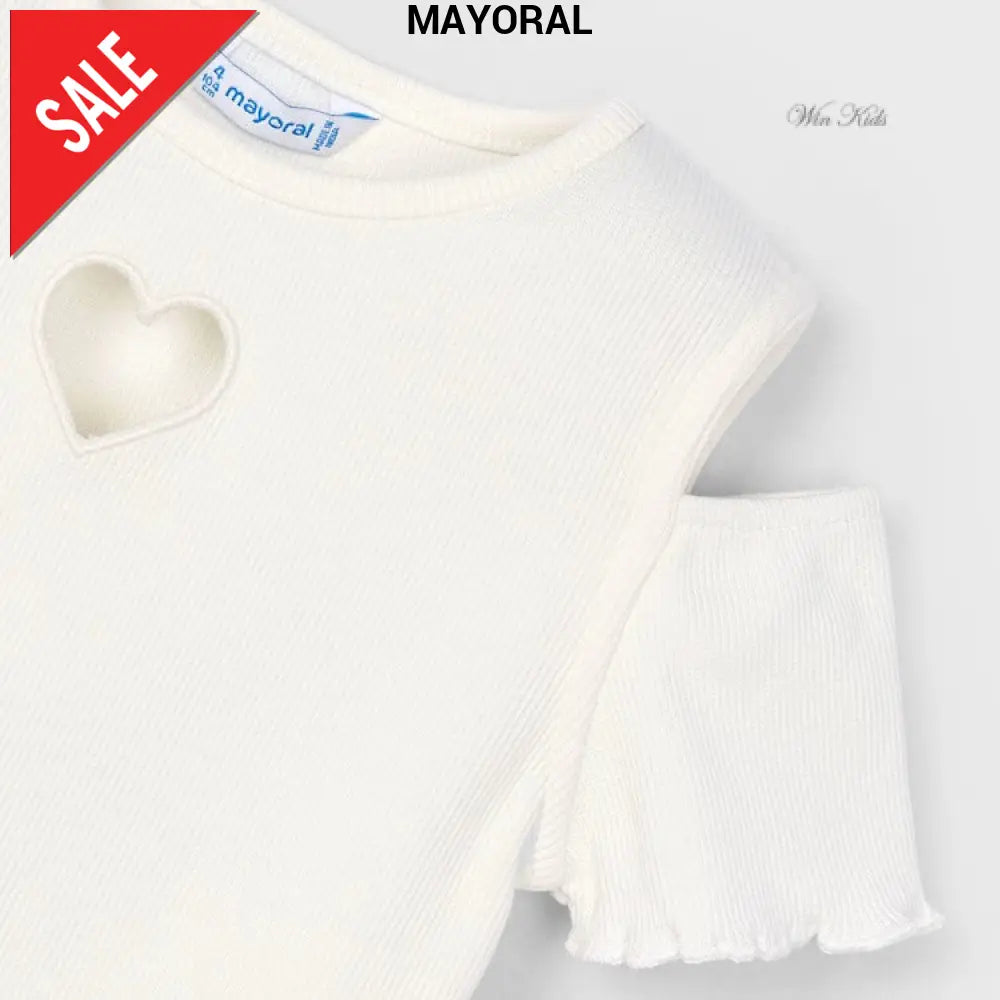 T-shirt MAYORAL con cuoricino panna 2 anni - 10 anni T-shirt