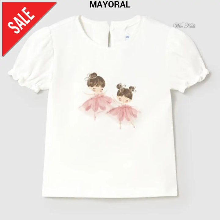 T-shirt MAYORAL in cotone con ballerine rosa 6 mesi - 4 anni T-shirt