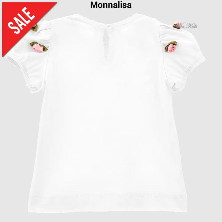 T-shirt MONNALISA bianca con roselline 3 mesi - 36 mesi T-shirt