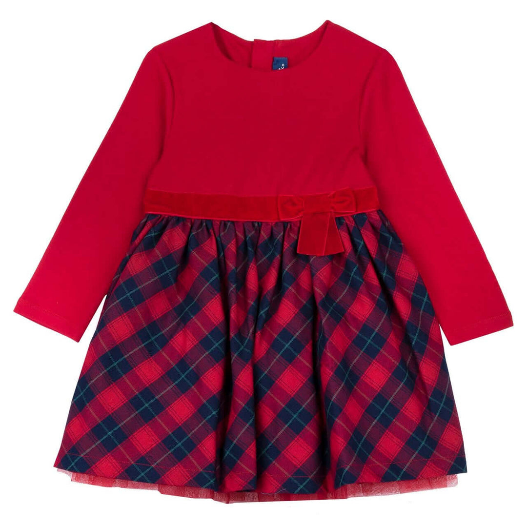 Vestido de Navidad CHICCO tartán rojo 9 meses - 10 años