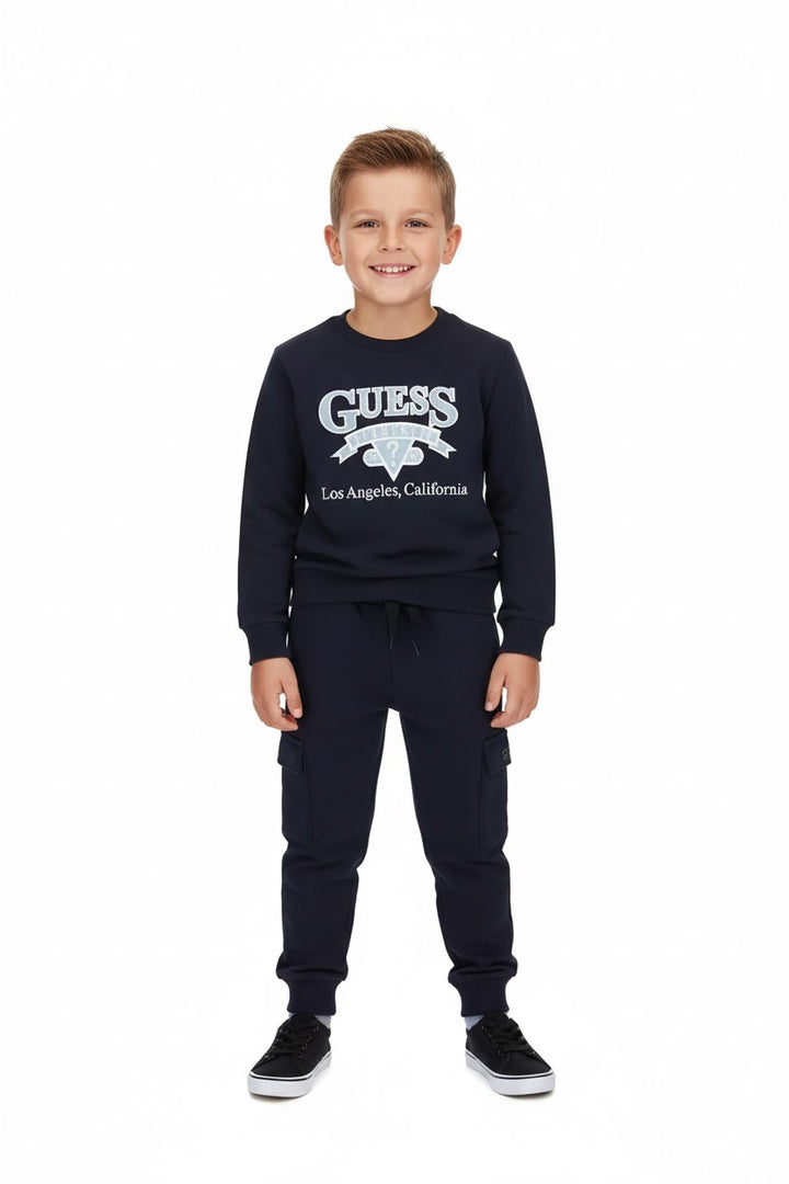 Tuta GUESS blu da bambino dalla taglia 2 anni alla 8 anni