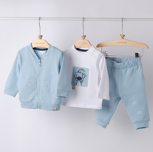 Tuta e T-shirt i DO per bambino azzurra estiva dalla 3mesi alla 24mesi