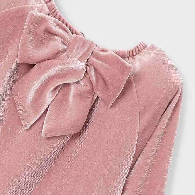 Abito MAYORAL in velluto rosa con fiocco sul retro 2 anni - 10 anni