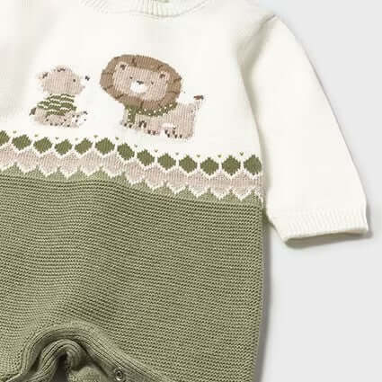 Pelele MAYORAL tricot crema y verde 1 mes - 18 meses