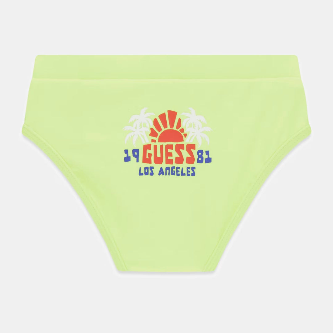 Costume GUESS giallo fluo con logo sul retro 3 mesi - 8 anni