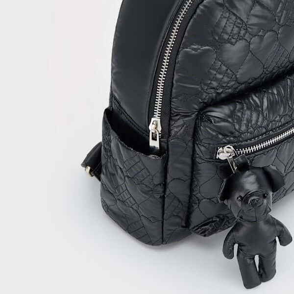 MAYORAL Mochila Negra con Colgante Teddy - Mochila Acolchada para Niña