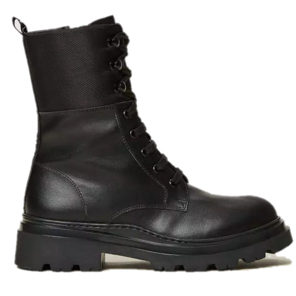 Anfibios de twinset de cuero negro del número 28 a 38