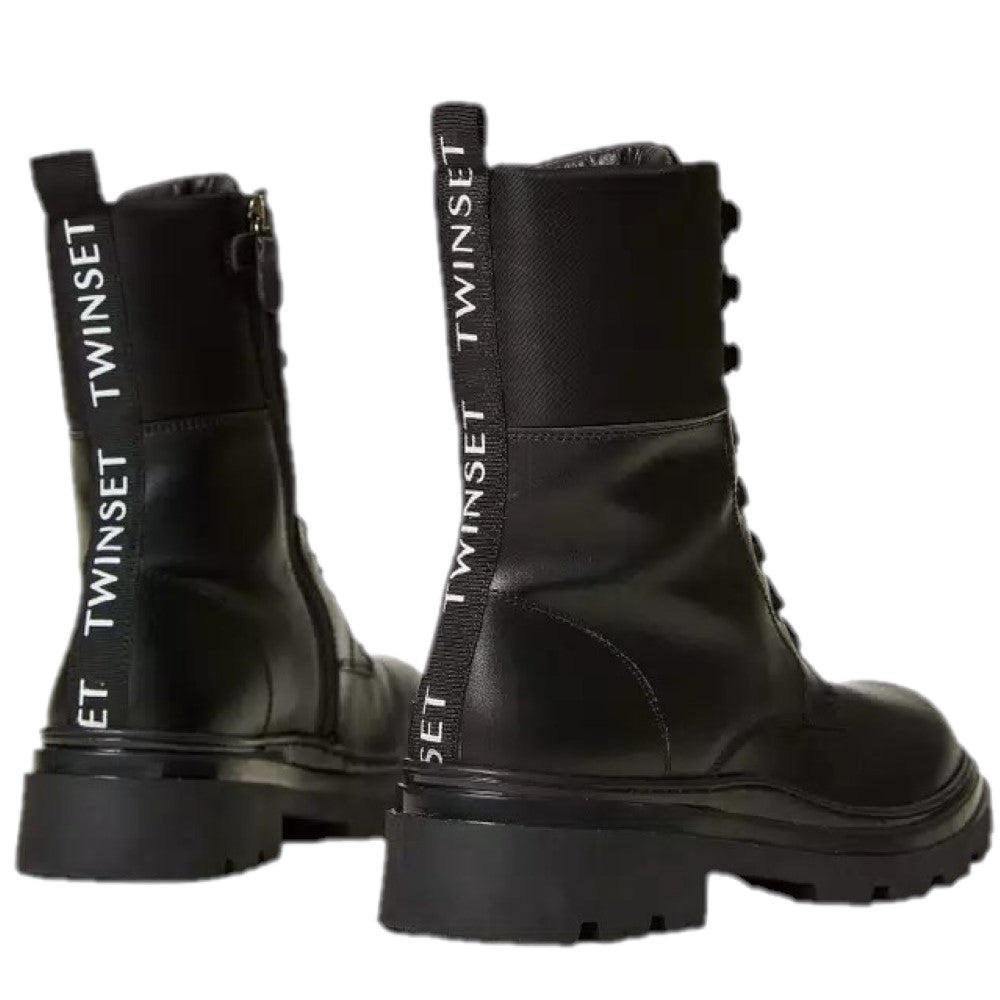 Anfibios de twinset de cuero negro del número 28 a 38