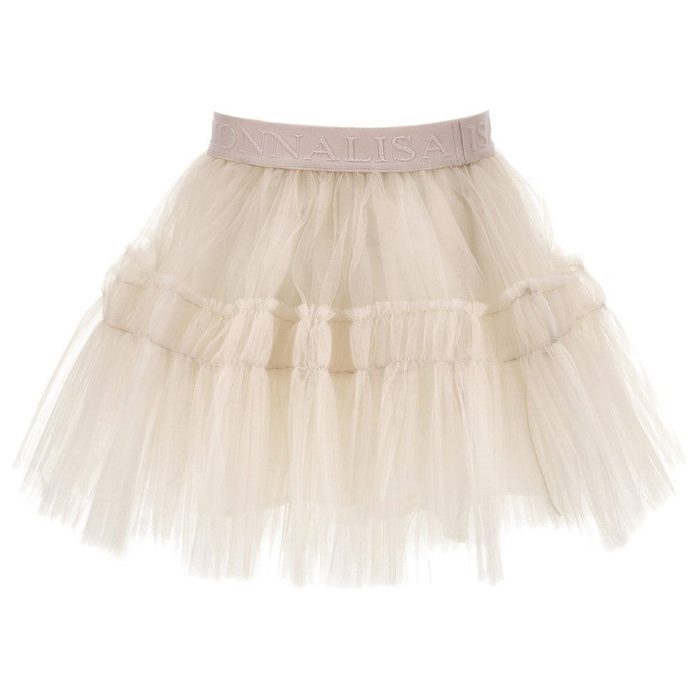 Gonna MONNALISA per occasioni speciali in tulle plissettato beige 8 anni - 10 anni