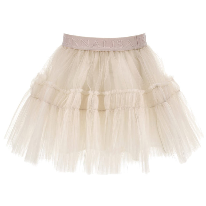 Gonna MONNALISA per occasioni speciali in tulle plissettato beige 8 anni - 10 anni